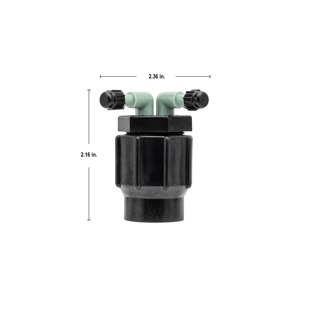 Colector de goteo de flujo completo de 2 puertos de 1/2" FPT x 1/4" Barb | 67030