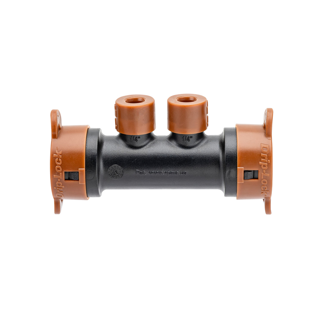 1/2" x 1/4" Drip-Lock 2-Port Drip Manifold 67046