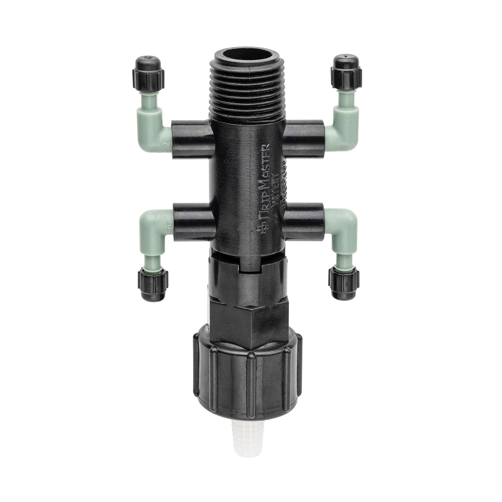 Colector de goteo de 4 puertos, 1/2" FPT x MPT x 1/4" Barb 67060