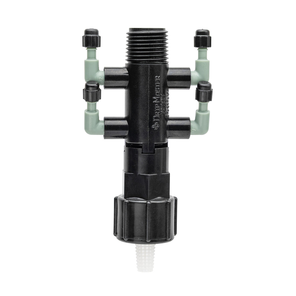 Colector de goteo de 4 puertos, 1/2" FPT x MPT x 1/4" Barb 67060