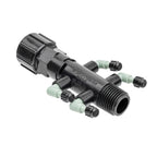 Colector de goteo de 4 puertos, 1/2" FPT x MPT x 1/4" Barb 67060