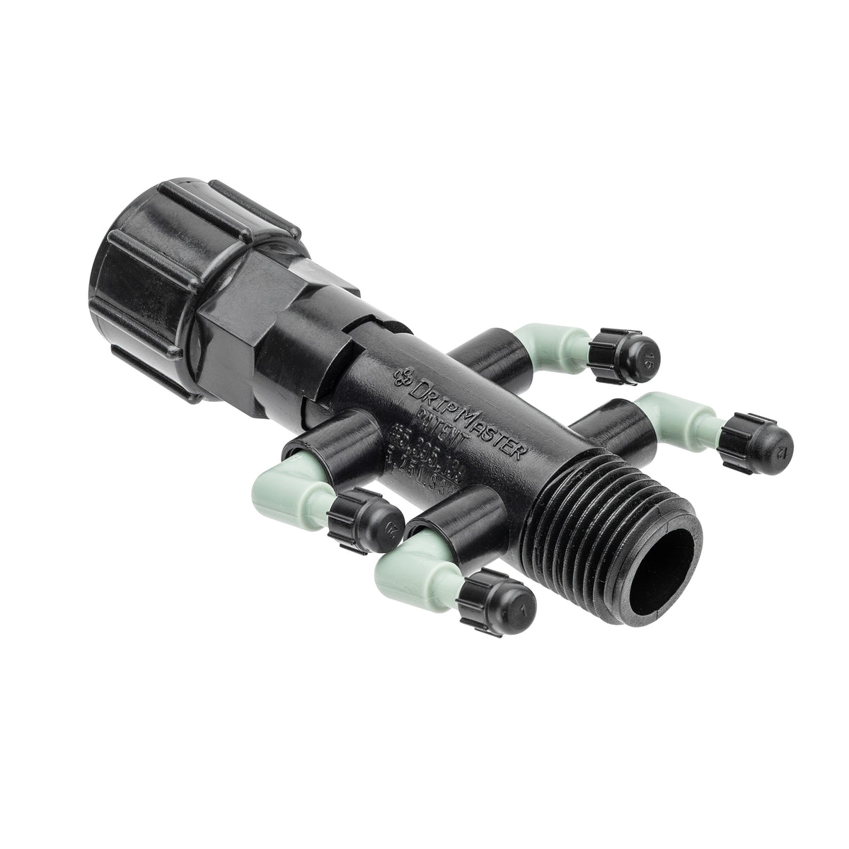 Colector de goteo de 4 puertos, 1/2" FPT x MPT x 1/4" Barb 67060