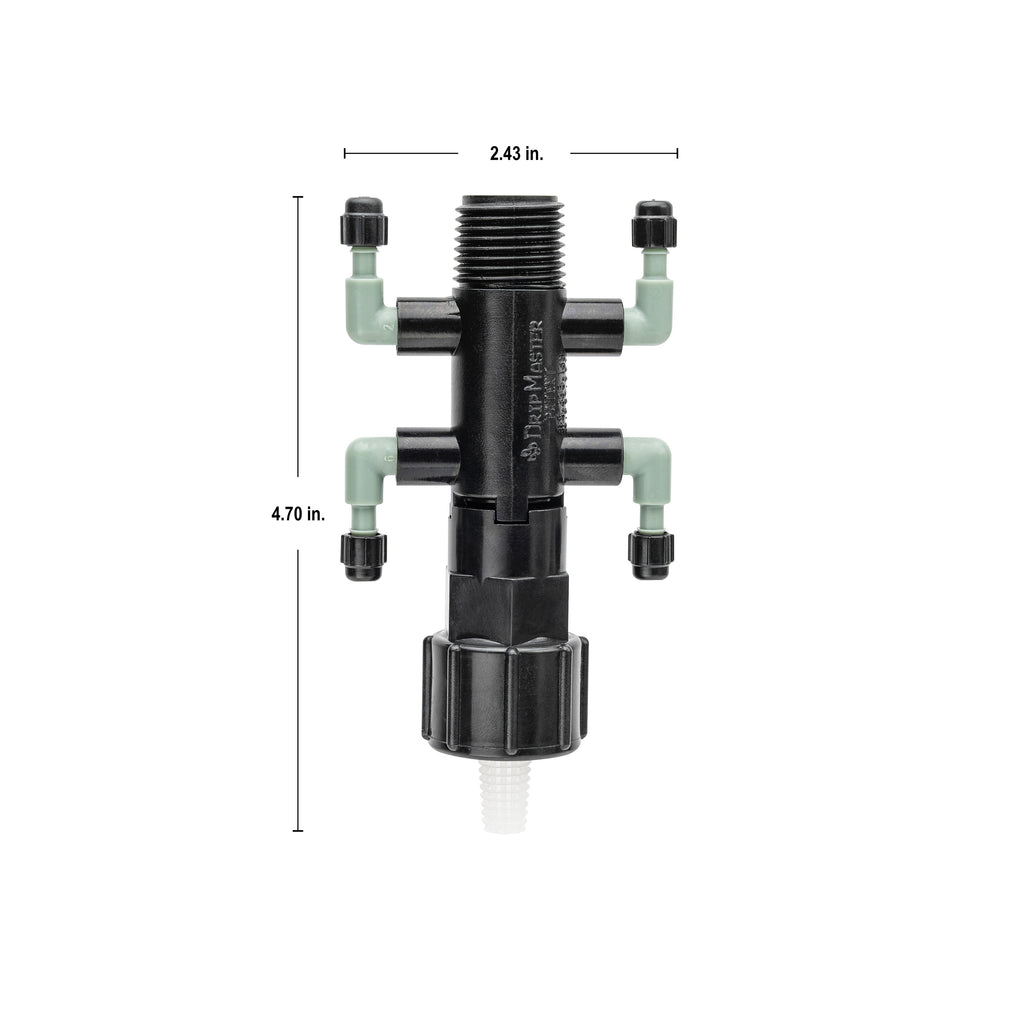 Colector de goteo de 4 puertos, 1/2" FPT x MPT x 1/4" Barb 67060