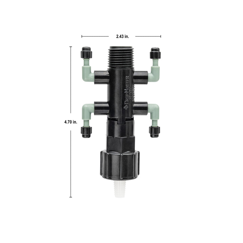 1/2" FPT x MPT x 1/4" Barb 4-Port Drip Manifold 67060