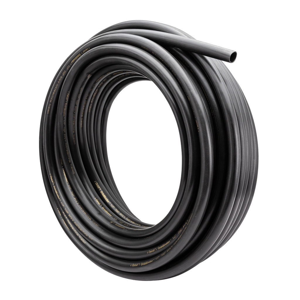 Tubería de distribución ciega para riego por goteo de 1/2" x 100', negra | 67346