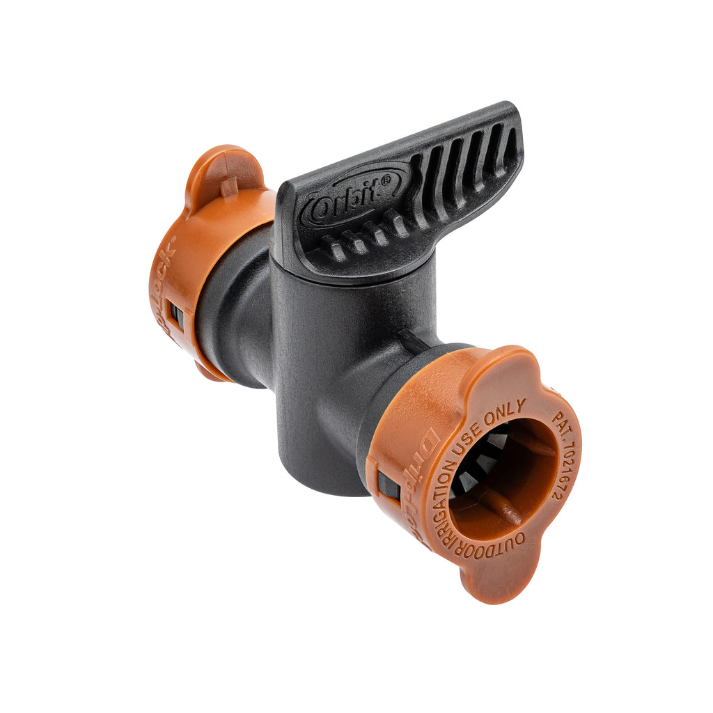 Acople universal de empuje Drip-Lock de 1/2" con válvula de cierre 67497