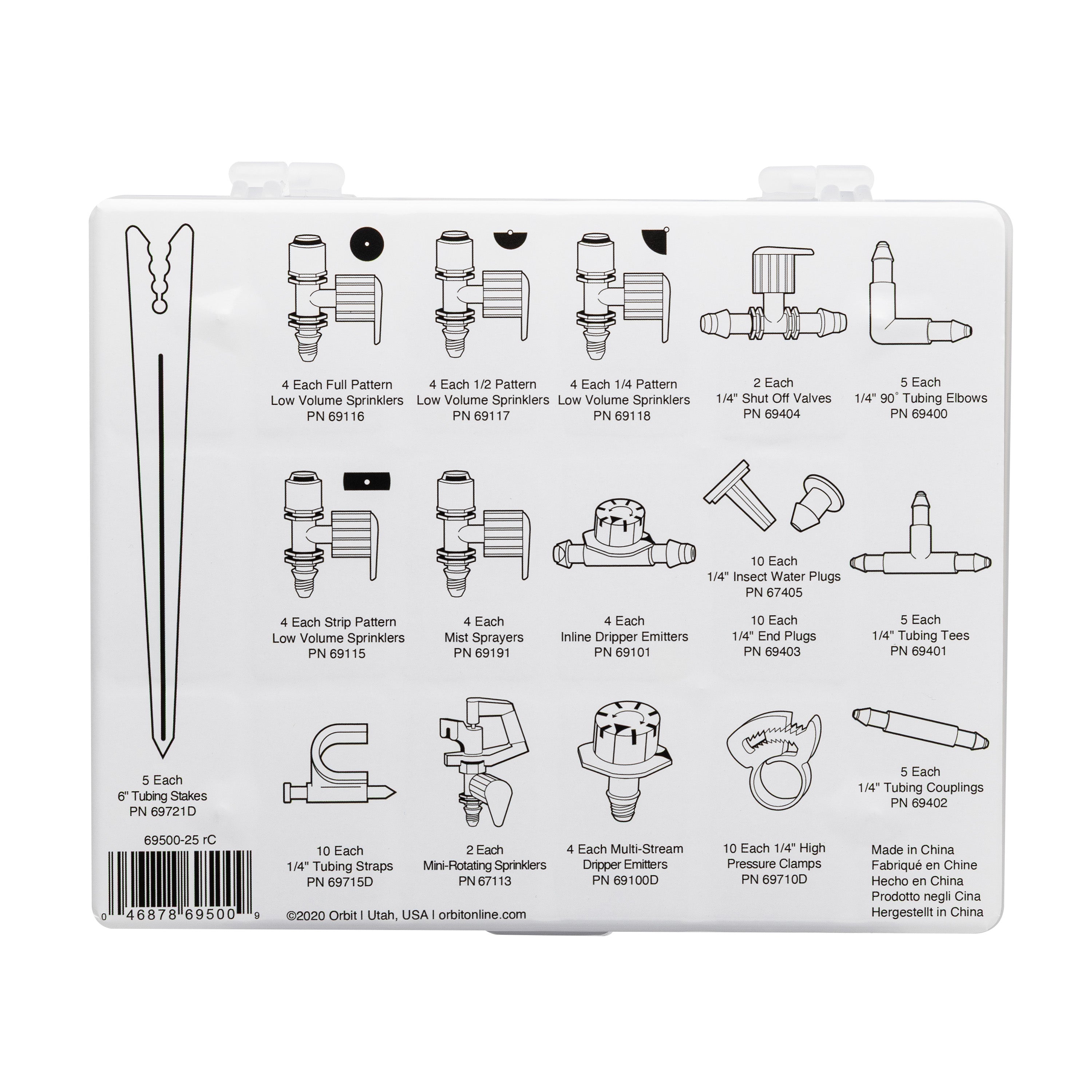 _rii 92-Piece Drip Irrigation Watering Essential Parts Kit – Orbit