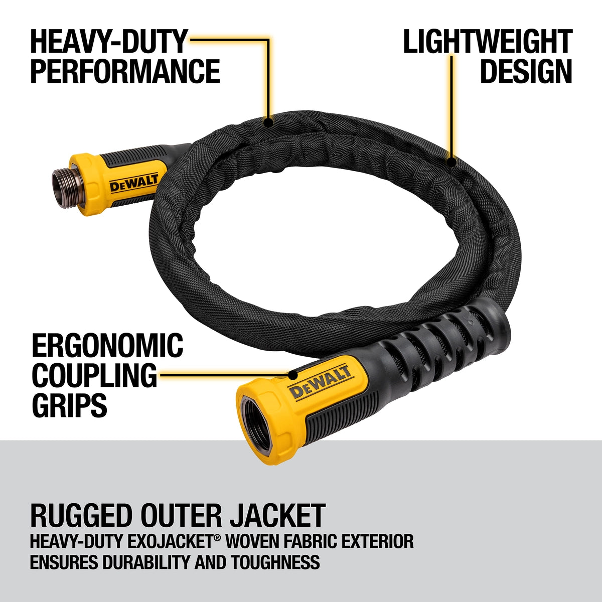 Manguera de tela de grado profesional de alta resistencia DEWALT® de 100 pies DXMH3304