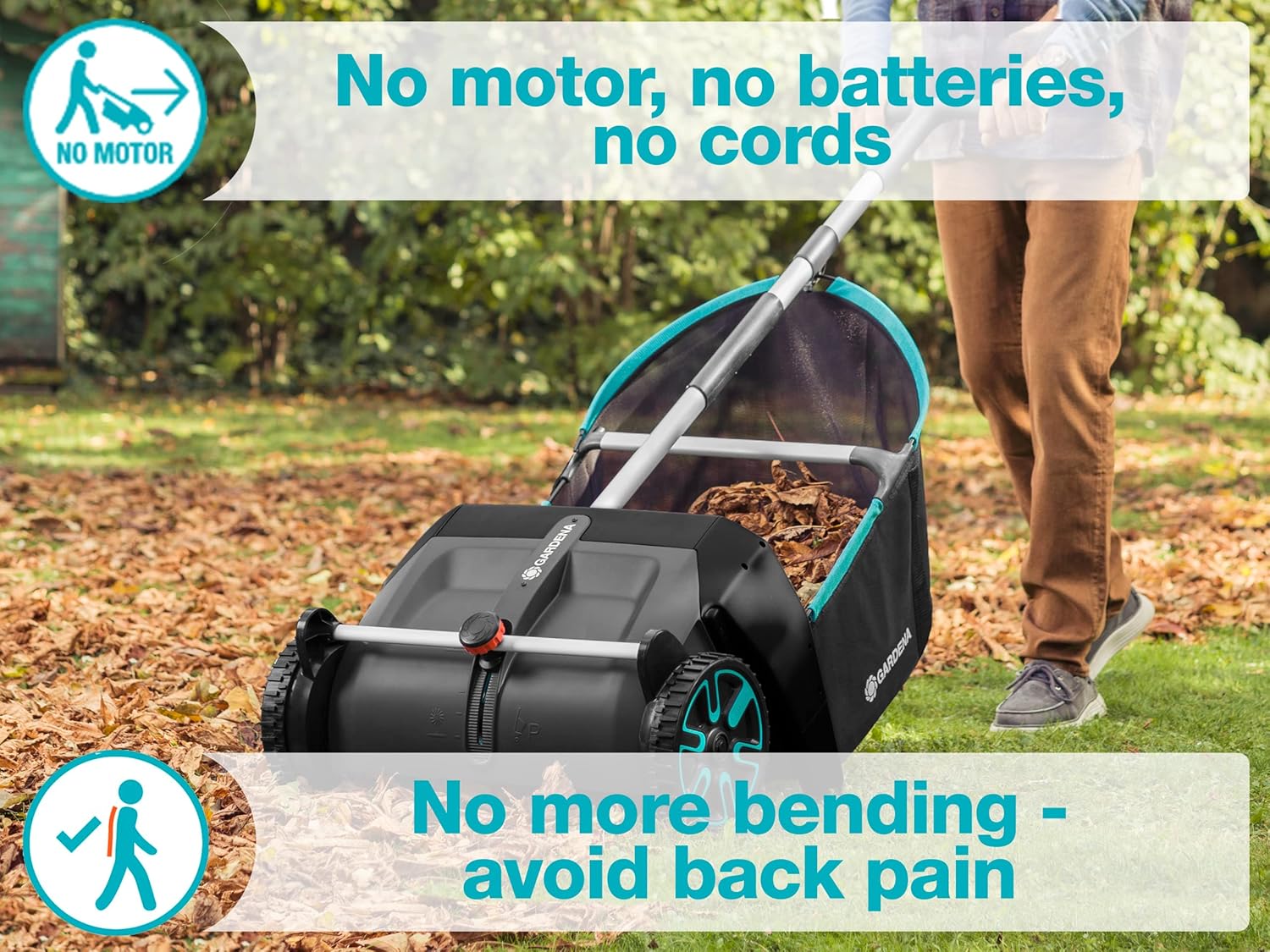 GARDENA® Lawn Leaf Collector Manual Push Leaf Sweeper – OrbitOnline