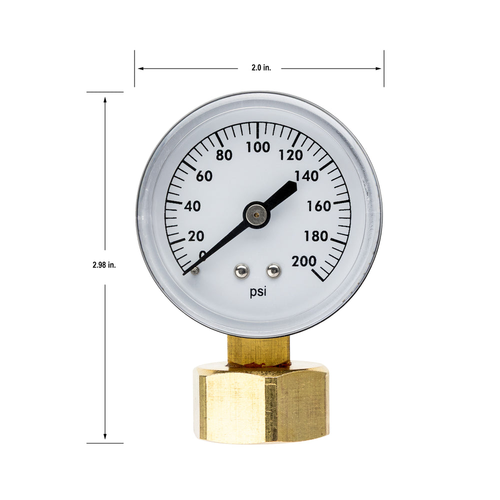 3/4-in. FHT Water Pressure Gauge 200 PSI