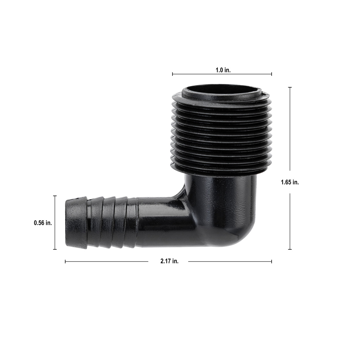 Codo de tubería flexible de elevación de 3/4" MPT x 1/2" púa 94360