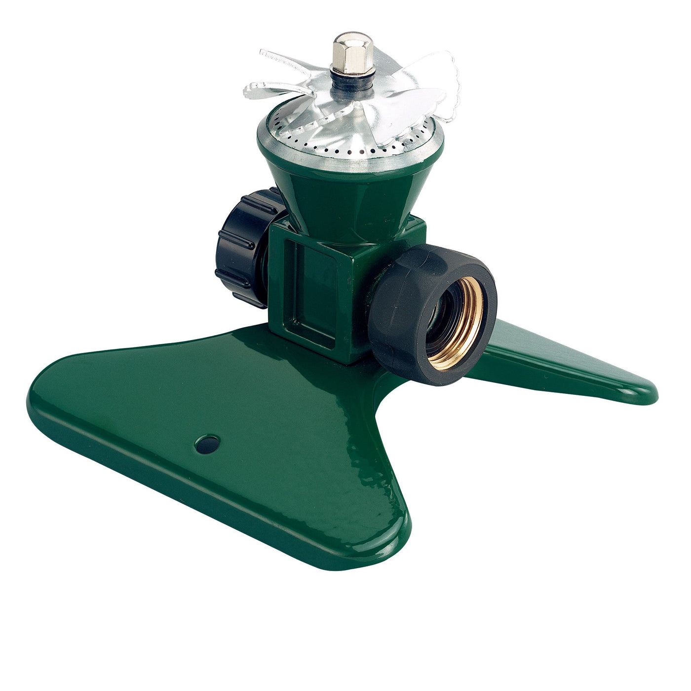 Cyclone two rotating sprinkler in green and black.