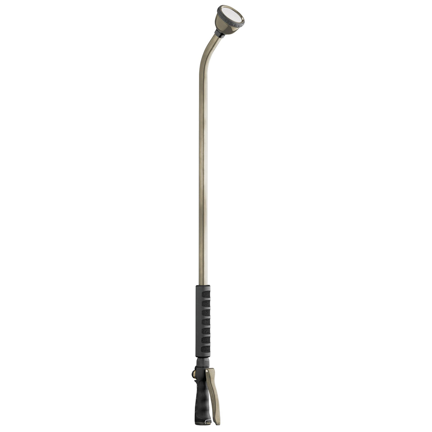 Thirty six inch metal shower head, front trigger wand with comfort foam grip and flow control. 