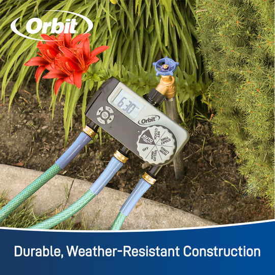 3 Outlet Hose Faucet Timer (2 Digital/1 Manual)