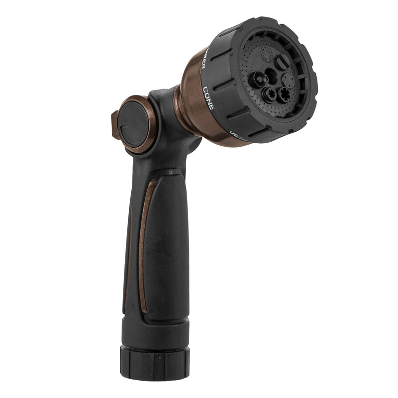7-Pattern Metal Thumb Control Hose Nozzle with Swivel 26143