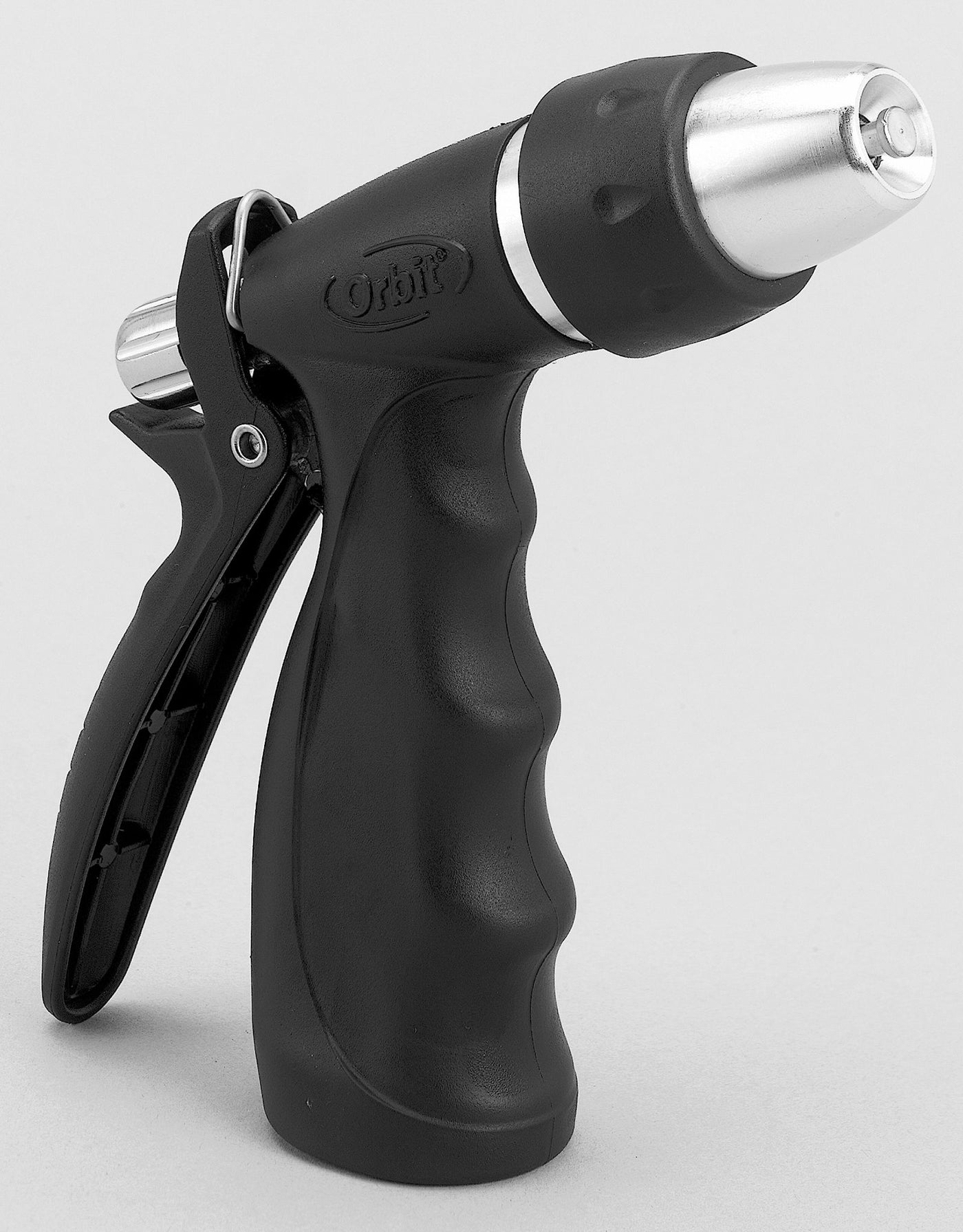 Ultralight adjustable spray rear trigger hose watering nozzle with rubberized non-slip grip.