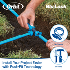 Two Zone, In-Ground Sprinkler System with Blu-Lock Tubing System and B-hyve Wi-Fi Smart Hose Faucet Timer | 50023