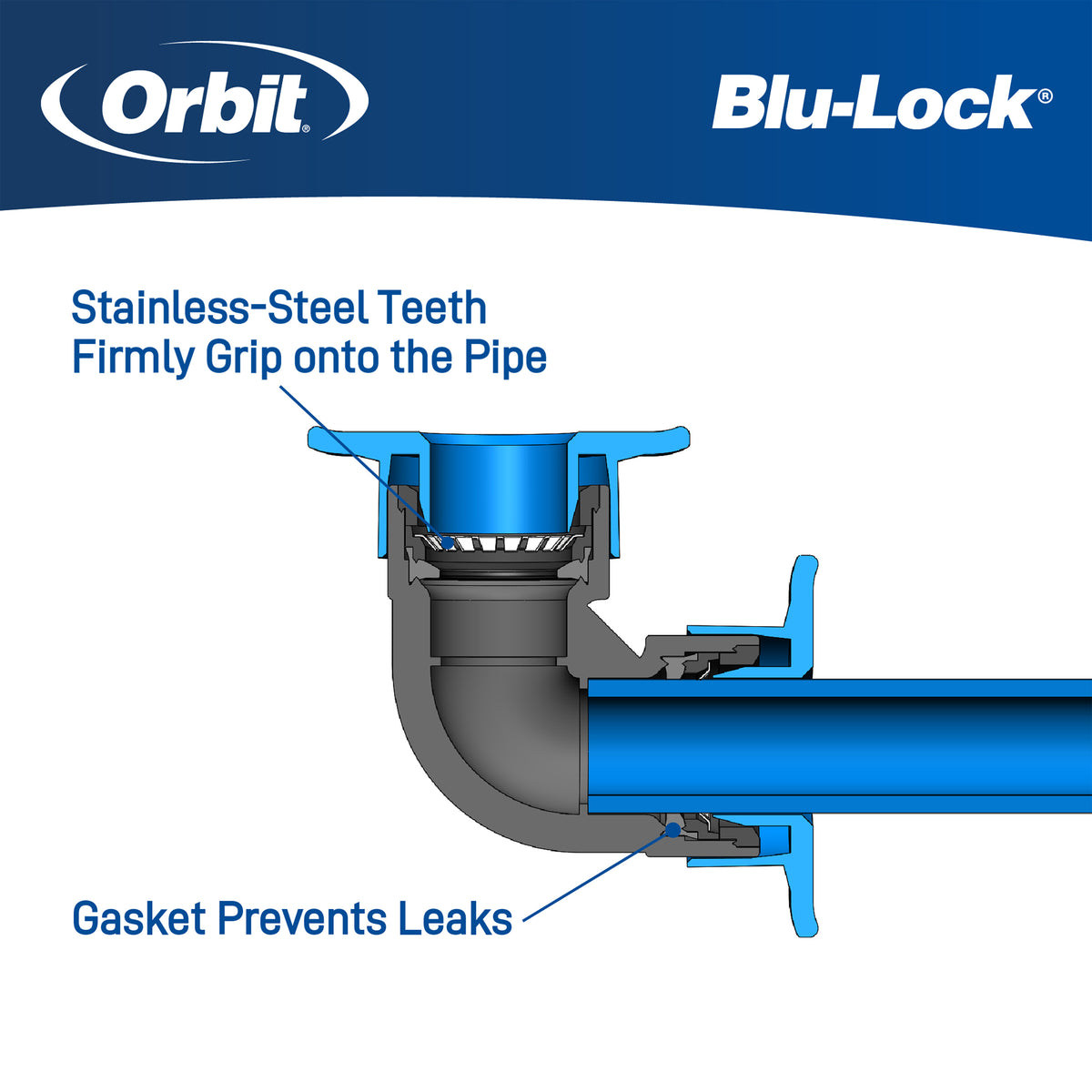 Conector en T Blu-Lock de 1/2" x MPT de 1/2" 31979