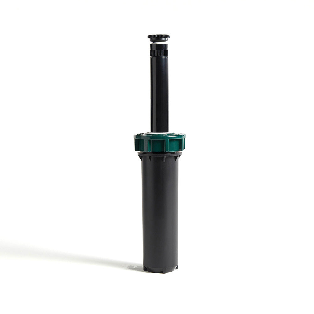 Professional grade pop-up spray body with extended 4-inch riser stem.