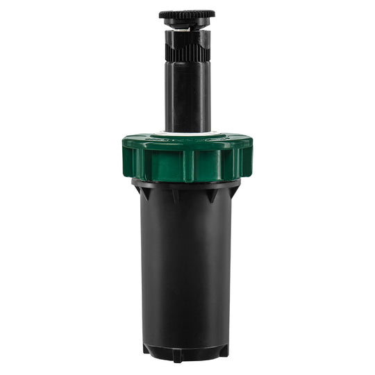 Professional grade pop-up spray body with extended 2-inch riser stem.