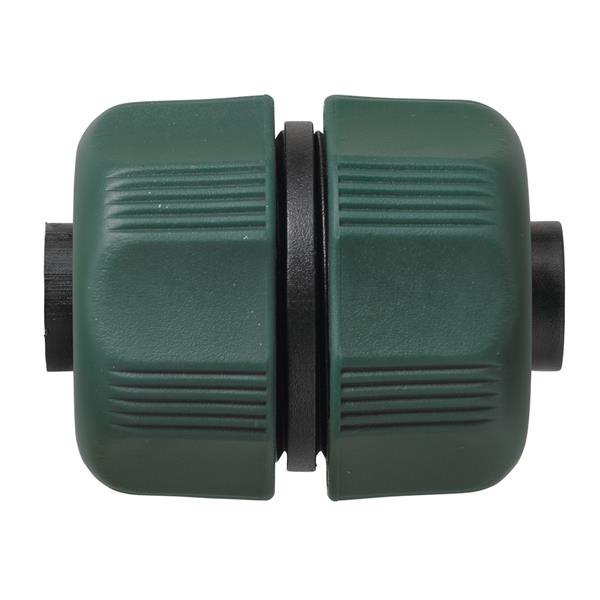 This Soft-Touch Hose Mender fits all standard 5/8-3/4 Inch garden hoses. The oversized gripping surfaces firmly secure the hose to the mender barb. Model number 56122.