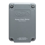 57009 - 1-2 Horsepower pump start relay automatically syncs your pump for watering with your automatic sprinkler timer. It is compatible with 24-volt sprinkler systems and includes a weather-resistant plastic case for outdoor installation.