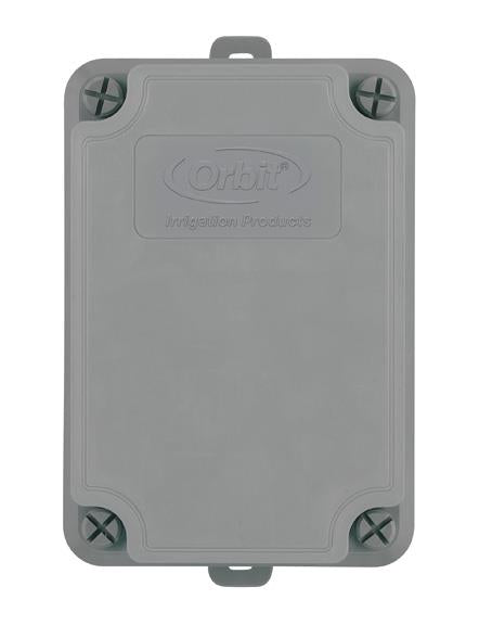 57009 - 1-2 Horsepower pump start relay automatically syncs your pump for watering with your automatic sprinkler timer. It is compatible with 24-volt sprinkler systems and includes a weather-resistant plastic case for outdoor installation.