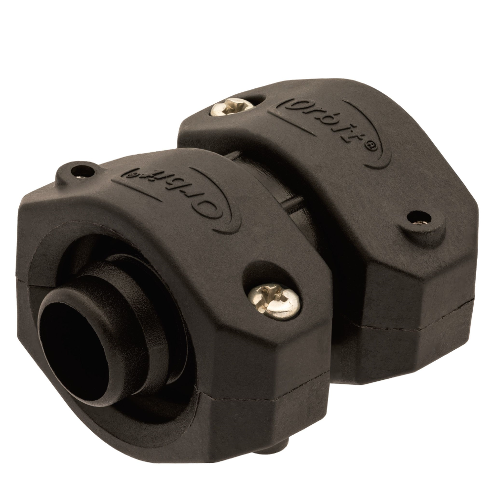 The barb fitting inserts easily into each end of the damaged hose. 