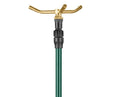 Aspersor telescópico de latón de 3 brazos para altura con estaca de pie 58288