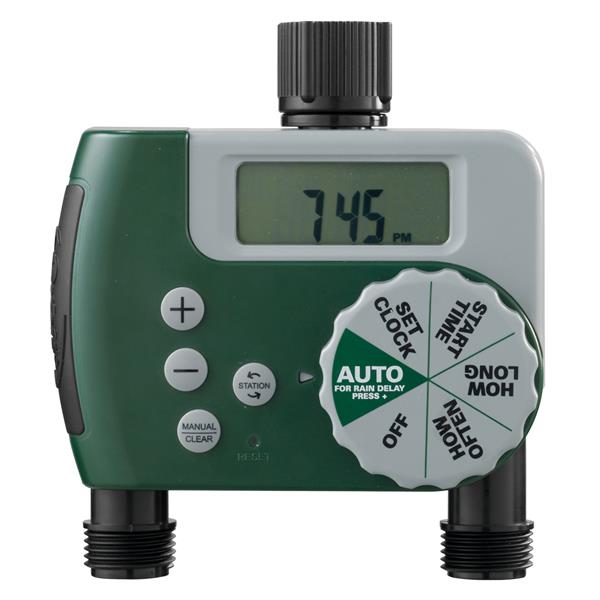 Digital 2 Outlet Hose Faucet Timer