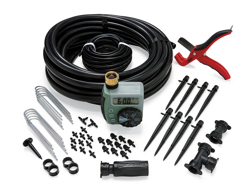 Kit de riego por goteo para arbustos y macizos de flores con temporizador 69535