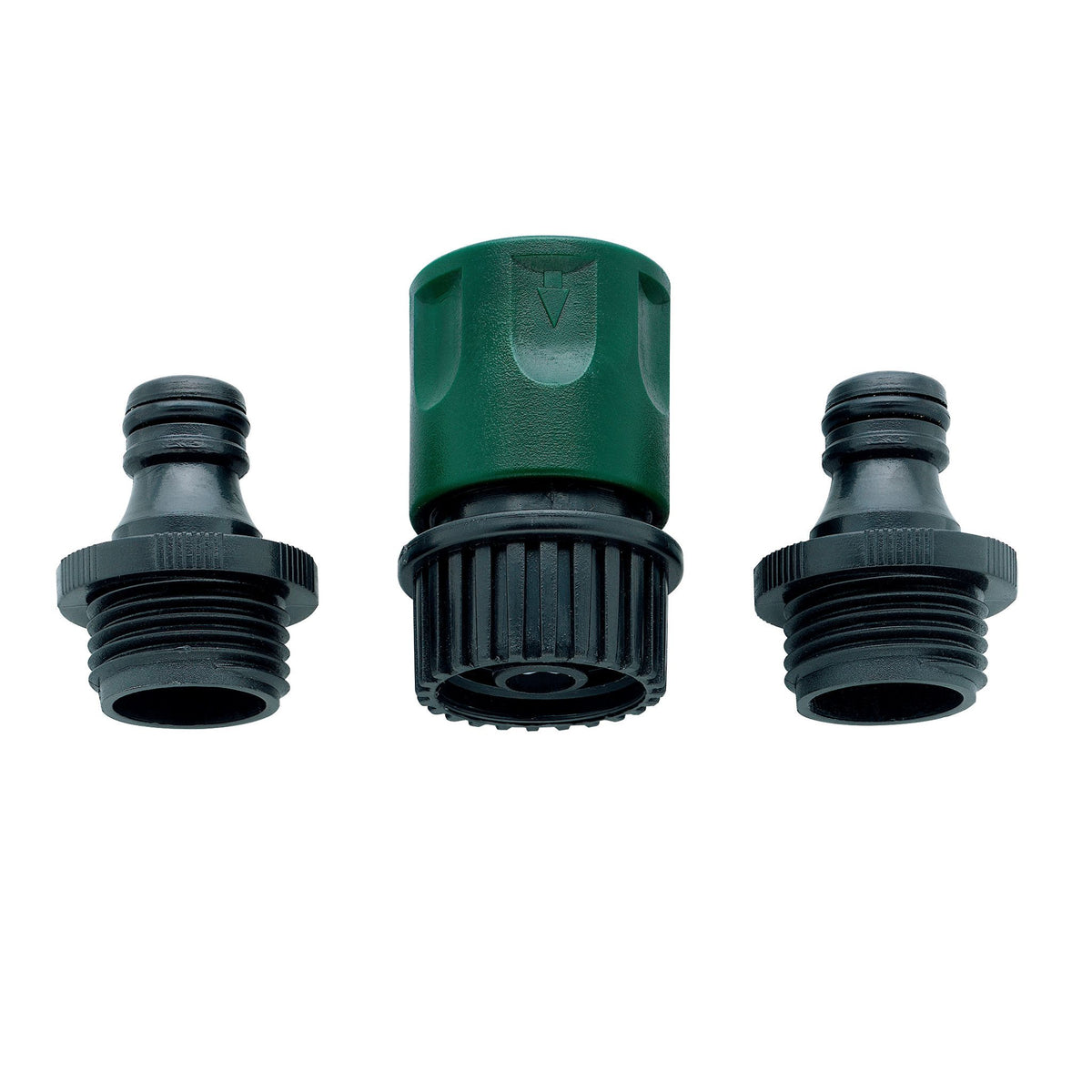 Simplify your garden hose and tool system with Orbitâ€™s Quick Connect Fittings. Unlike the traditional method, you can quickly swap your hose-end accessories without twisting and wrenching the hose connection. This quick-connect set includes the female coupling connection for the garden hose and the male product adapter for the hose-end watering tool. Model number 58108N.