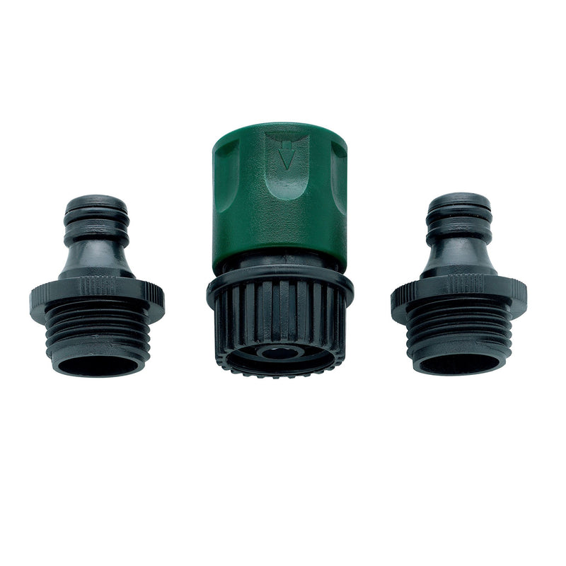 Simplify your garden hose and tool system with Orbitâ€™s Quick Connect Fittings. Unlike the traditional method, you can quickly swap your hose-end accessories without twisting and wrenching the hose connection. This quick-connect set includes the female coupling connection for the garden hose and the male product adapter for the hose-end watering tool. Model number 58108N.