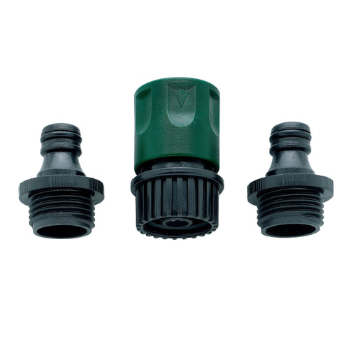 Simplify your garden hose and tool system with Orbitâ€™s Quick Connect Fittings. Unlike the traditional method, you can quickly swap your hose-end accessories without twisting and wrenching the hose connection. This quick-connect set includes the female coupling connection for the garden hose and the male product adapter for the hose-end watering tool. Model number 58108N.