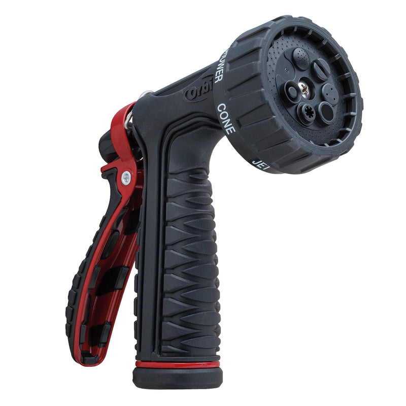 home depot garden hose spray nozzle Pro Flo 7-Pattern Metal Rear Trigger Nozzle 56920 — Orbit